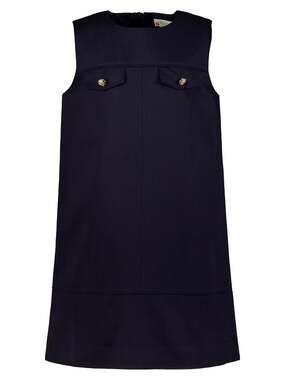 Bonpoint Garland dress in navy with gold-toned buttons. Size 10 girls